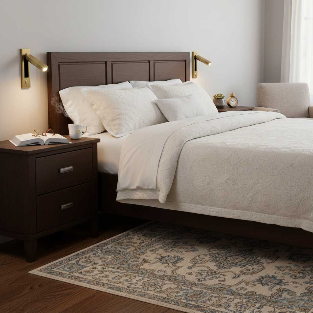 LED Bedside Reading Light | Adjustable Head, Dimmable & Space-Saving for Modern Bedrooms