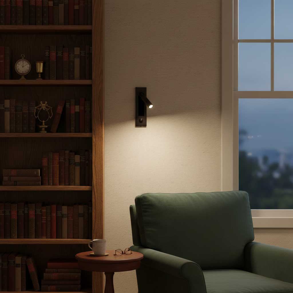 LED Bedside Reading Light | Adjustable Head, Dimmable & Space-Saving for Modern Bedrooms