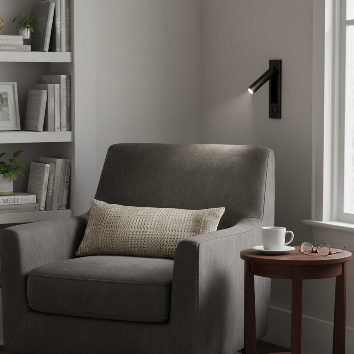 LED Bedside Reading Light | Adjustable Head, Dimmable & Space-Saving for Modern Bedrooms