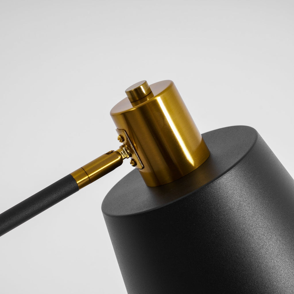 Mid-Century Modern Floor Lamp | Adjustable Shade, Gold Base & Ideal for Small Spaces