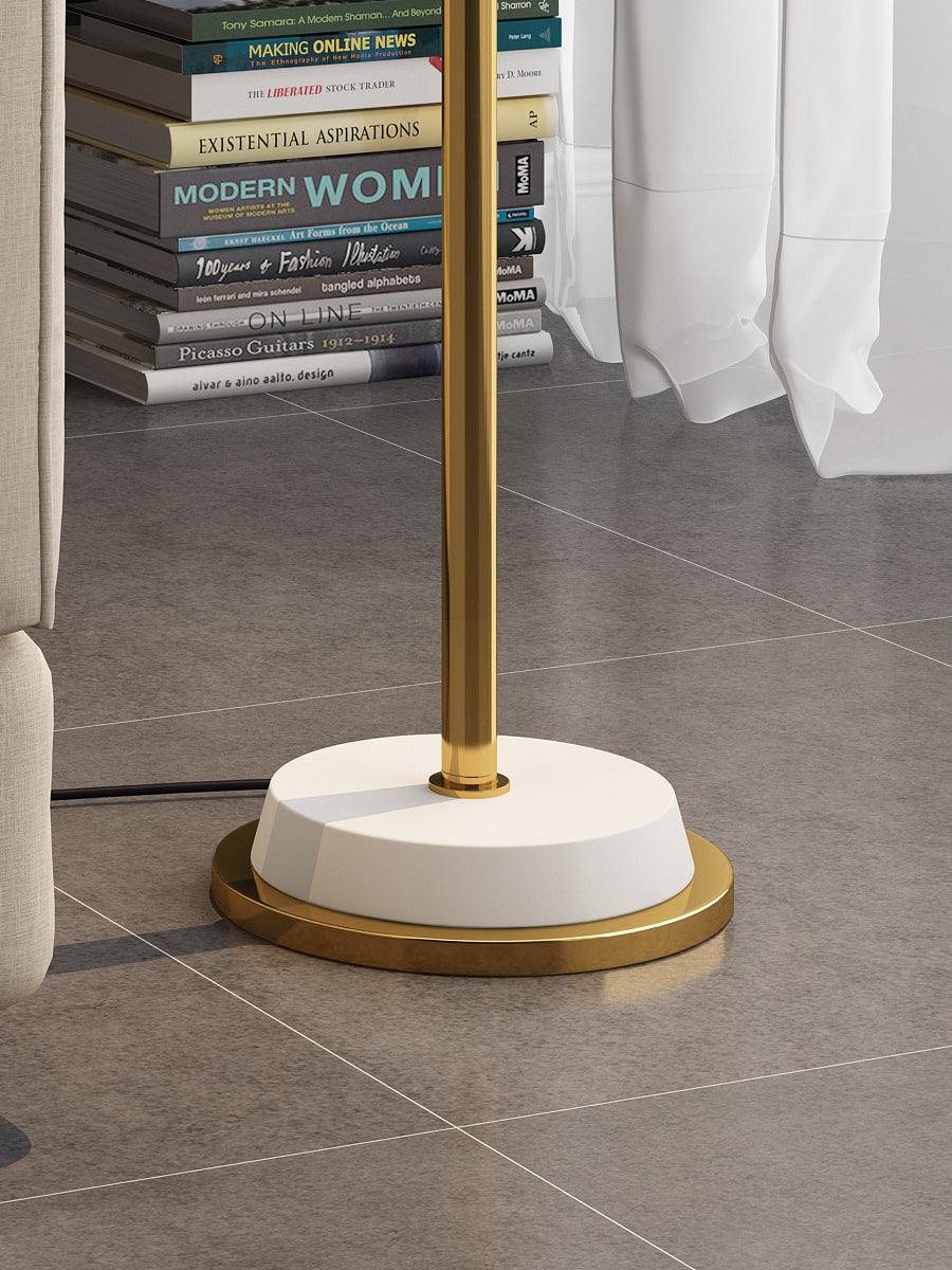 Mid-Century Modern Floor Lamp | Adjustable Shade, Gold Base & Ideal for Small Spaces