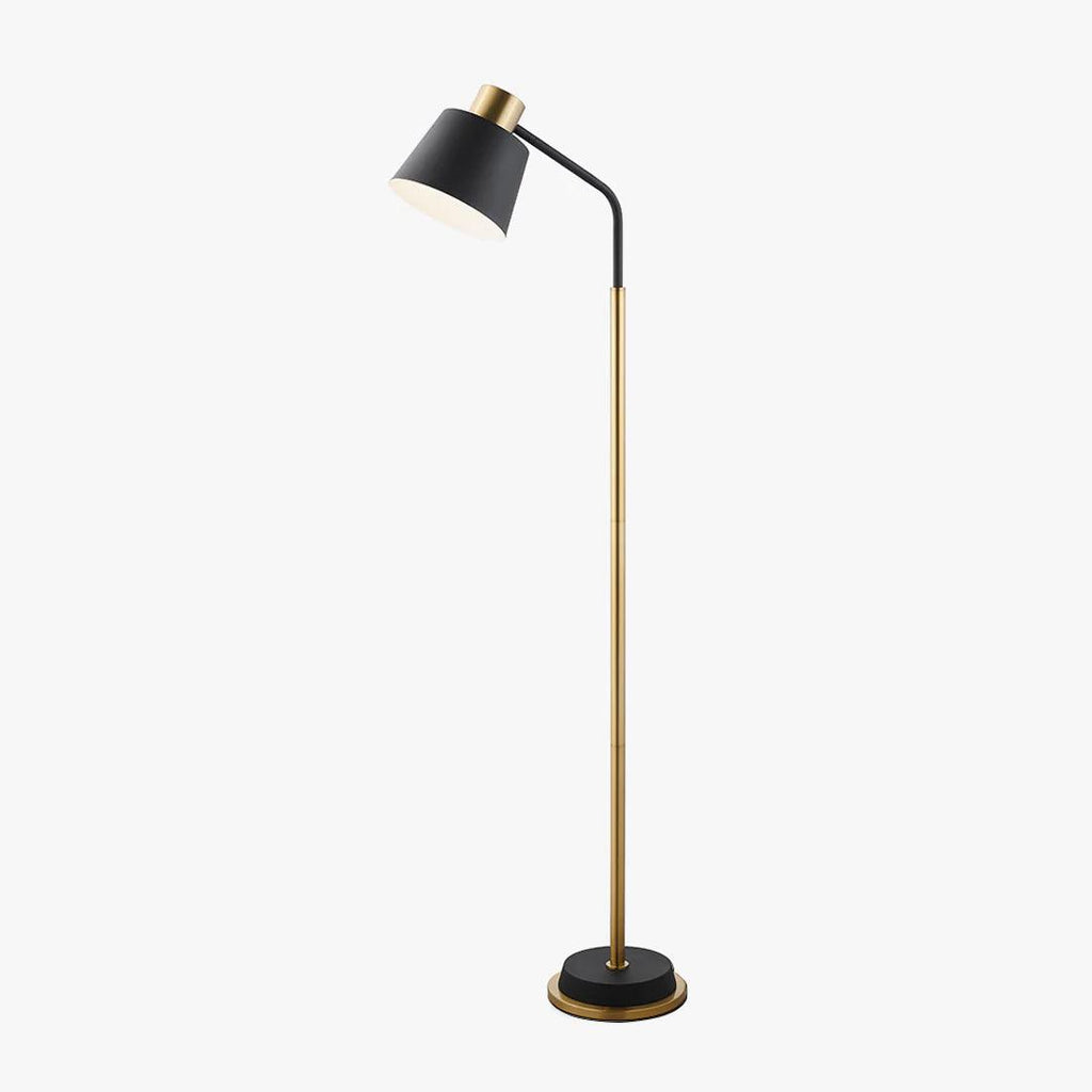 Mid-Century Modern Floor Lamp | Adjustable Shade, Gold Base & Ideal for Small Spaces