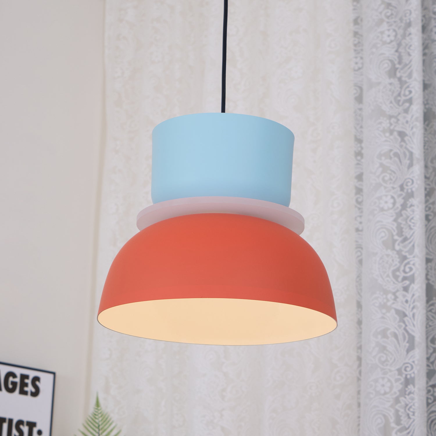Etta Series Pendant Light | Colorful Geometric Design, LED Compatible & Ideal for Modern Indoor Spaces