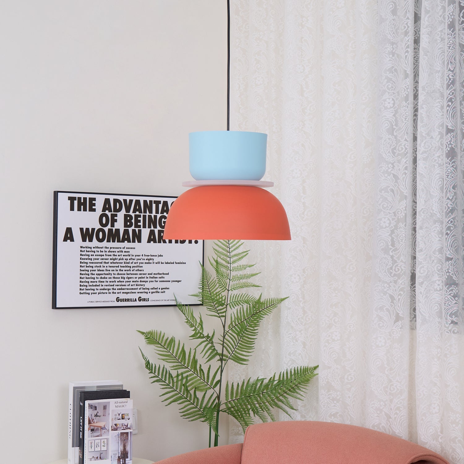 Etta Series Pendant Light | Colorful Geometric Design, LED Compatible & Ideal for Modern Indoor Spaces