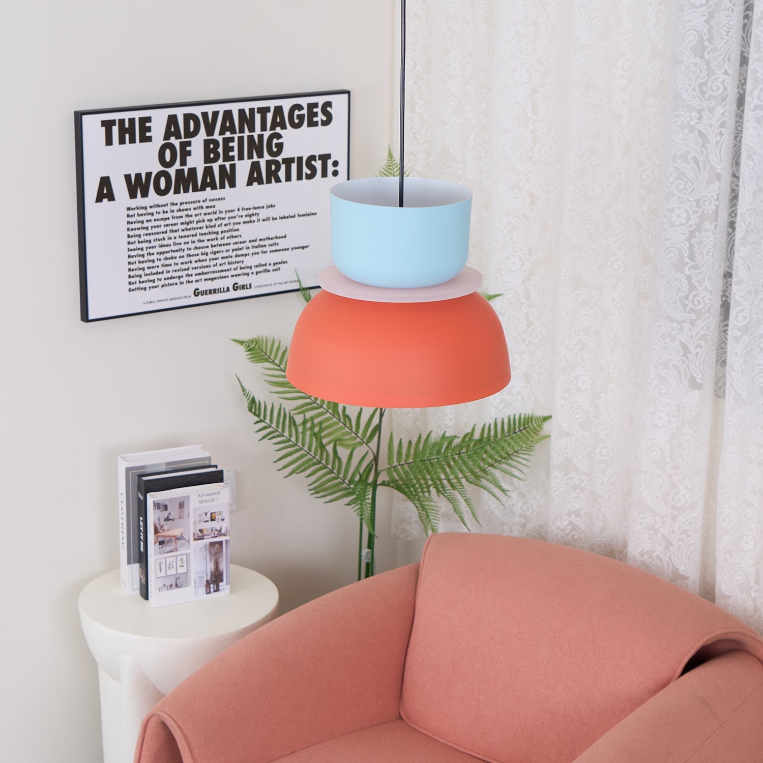 Etta Series Pendant Light | Colorful Geometric Design, LED Compatible & Ideal for Modern Indoor Spaces