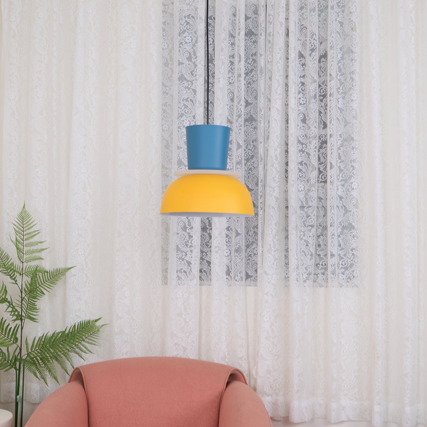 Etta Series Pendant Light | Colorful Geometric Design, LED Compatible & Ideal for Modern Indoor Spaces