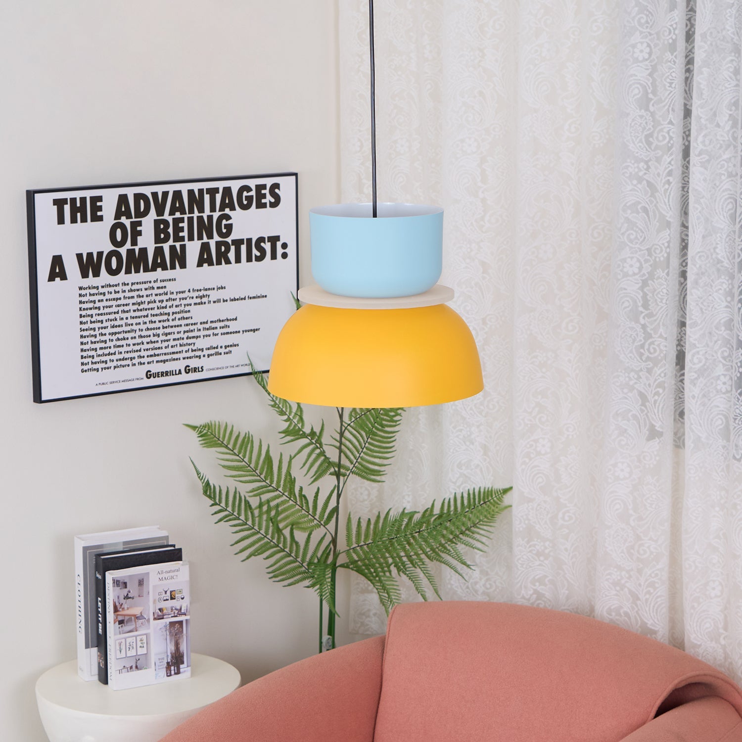 Etta Series Pendant Light | Colorful Geometric Design, LED Compatible & Ideal for Modern Indoor Spaces