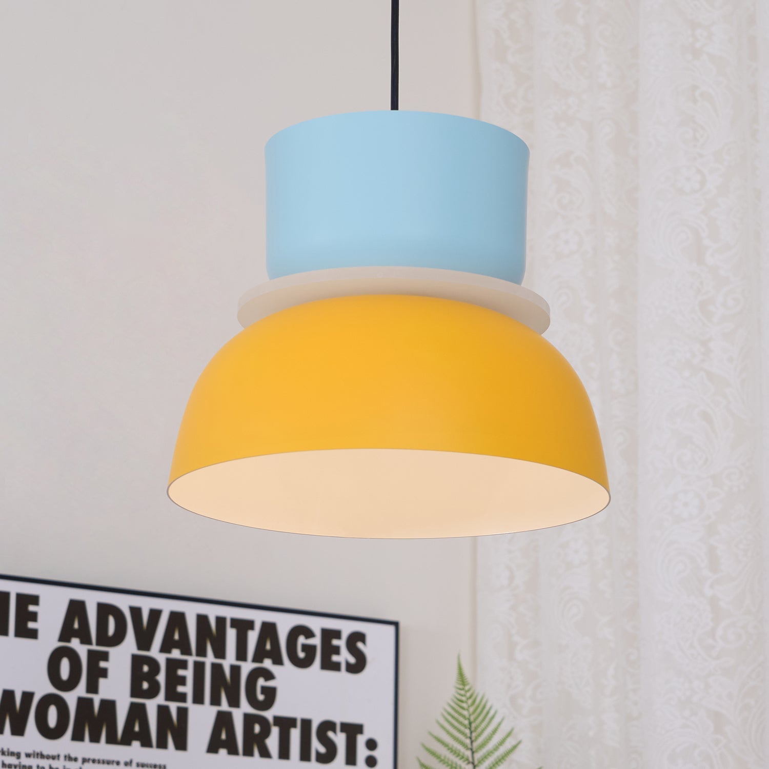 Etta Series Pendant Light | Colorful Geometric Design, LED Compatible & Ideal for Modern Indoor Spaces