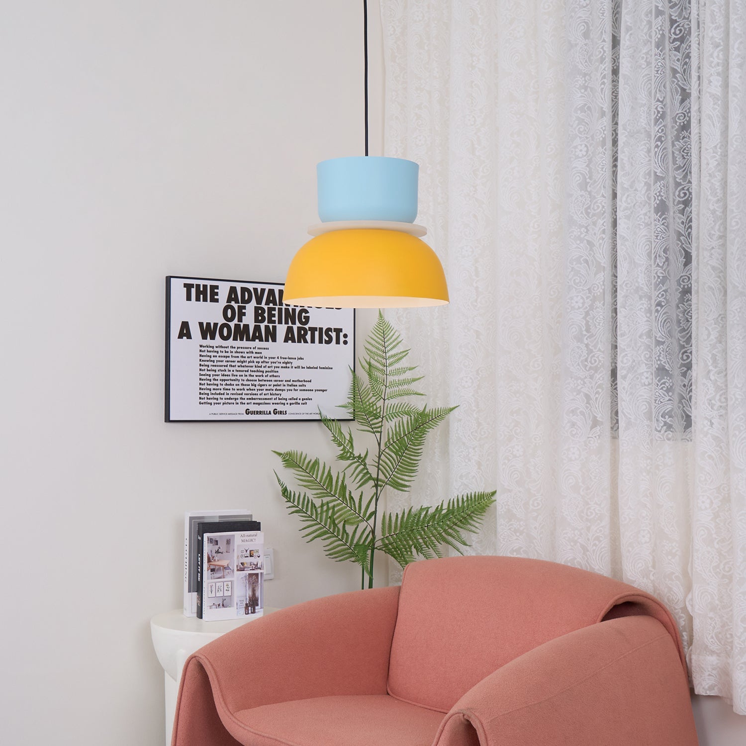 Etta Series Pendant Light | Colorful Geometric Design, LED Compatible & Ideal for Modern Indoor Spaces