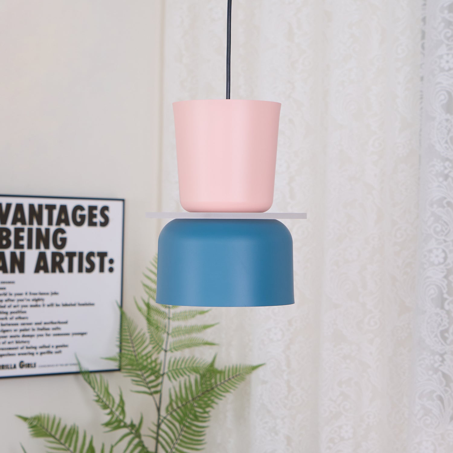 Etta Series Pendant Light | Colorful Geometric Design, LED Compatible & Ideal for Modern Indoor Spaces