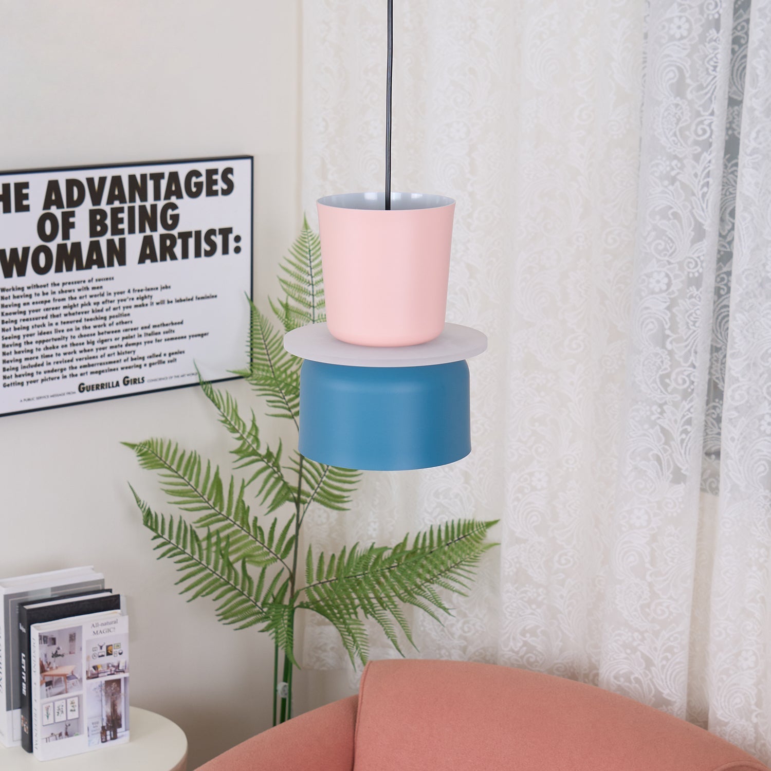 Etta Series Pendant Light | Colorful Geometric Design, LED Compatible & Ideal for Modern Indoor Spaces