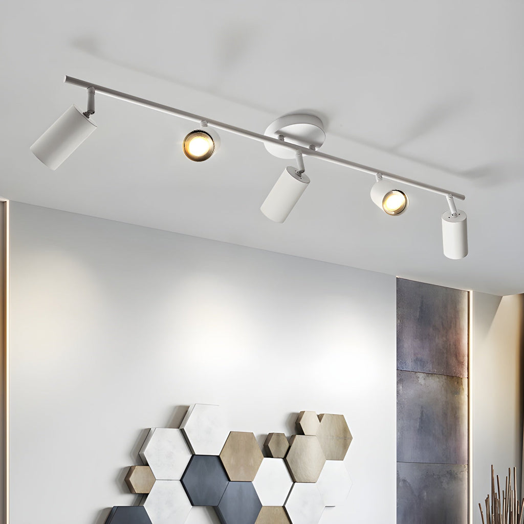 LED Ceiling Light | Adjustable Spotlight Heads with Gold Accents for Living Spaces and Galleries