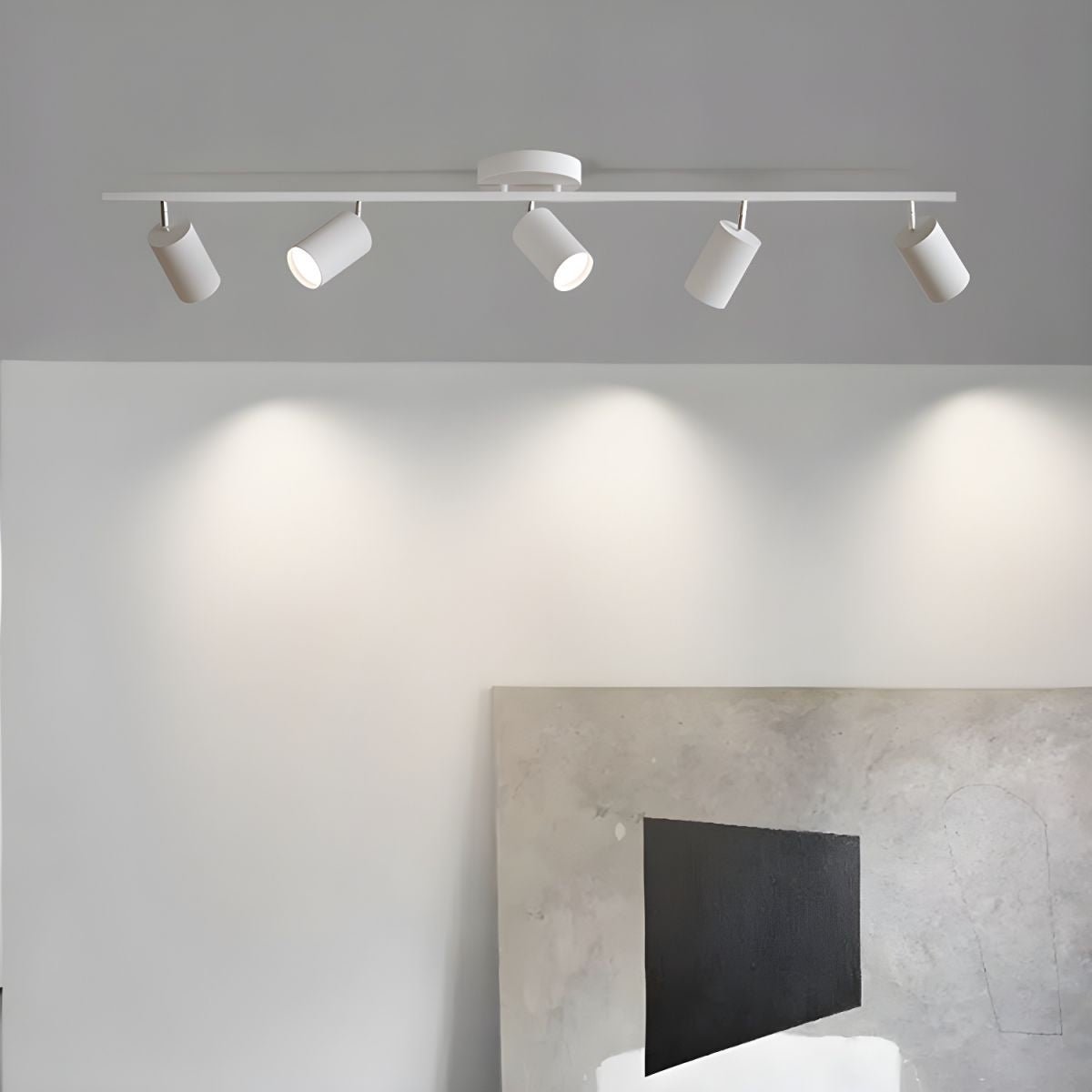 LED Ceiling Light | Adjustable Spotlight Heads with Gold Accents for Living Spaces and Galleries