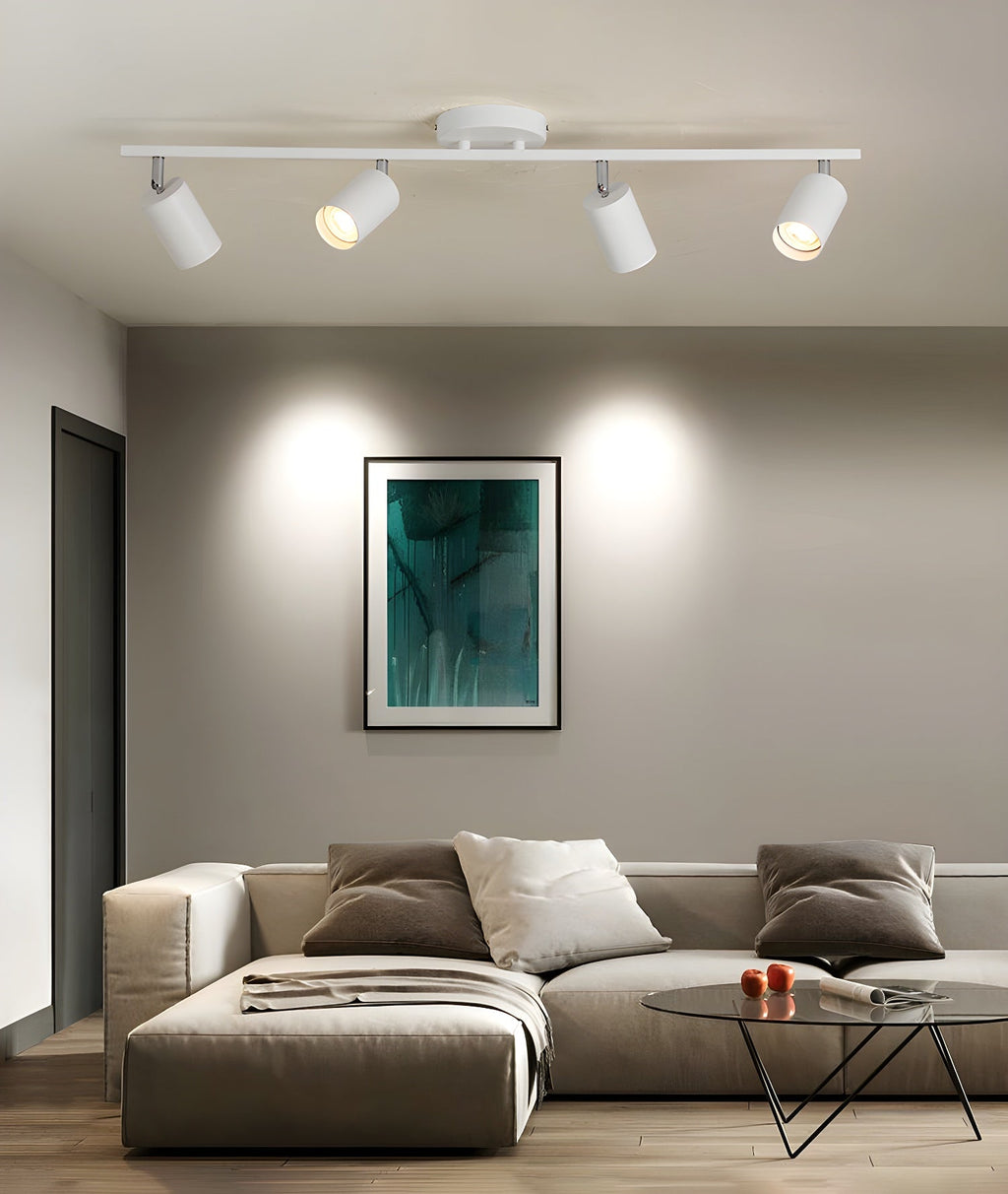 LED Ceiling Light | Adjustable Spotlight Heads with Gold Accents for Living Spaces and Galleries