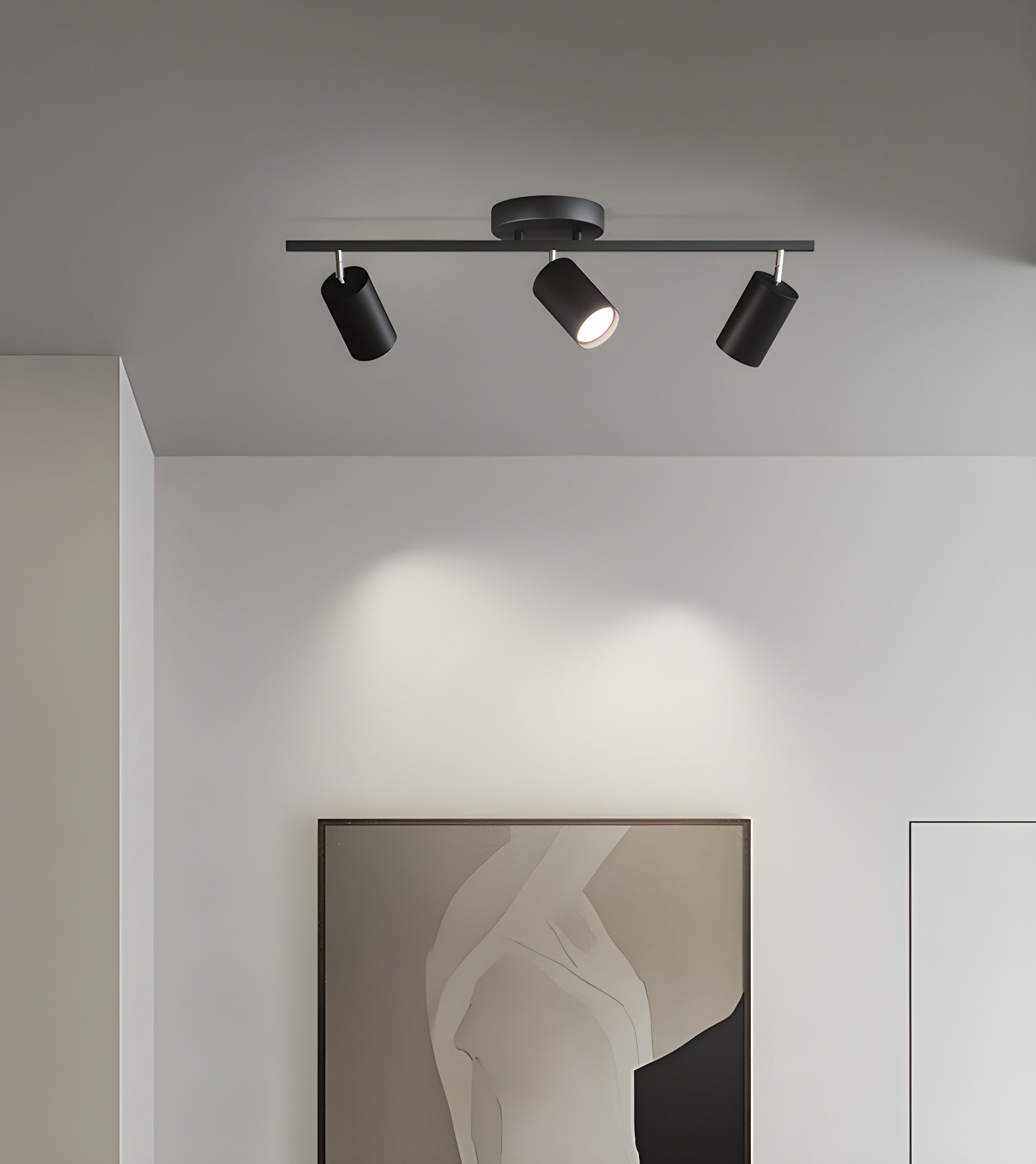 LED Ceiling Light | Adjustable Spotlight Heads with Gold Accents for Living Spaces and Galleries