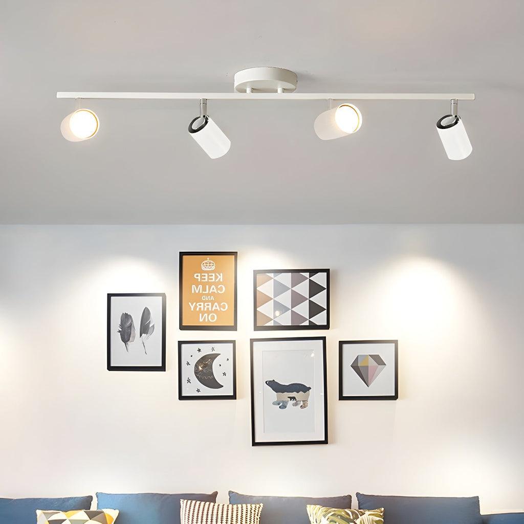 LED Ceiling Light | Adjustable Spotlight Heads with Gold Accents for Living Spaces and Galleries