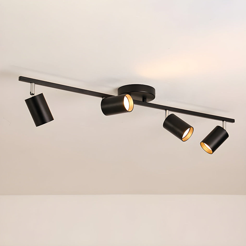 LED Ceiling Light | Adjustable Spotlight Heads with Gold Accents for Living Spaces and Galleries
