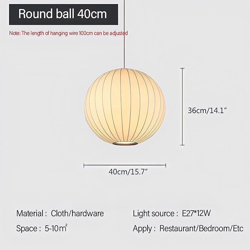 Vintage LED Silk Lantern Pendant Light | Adjustable Height, Sloped Ceiling Friendly & Ideal for Living Rooms and Dining Areas