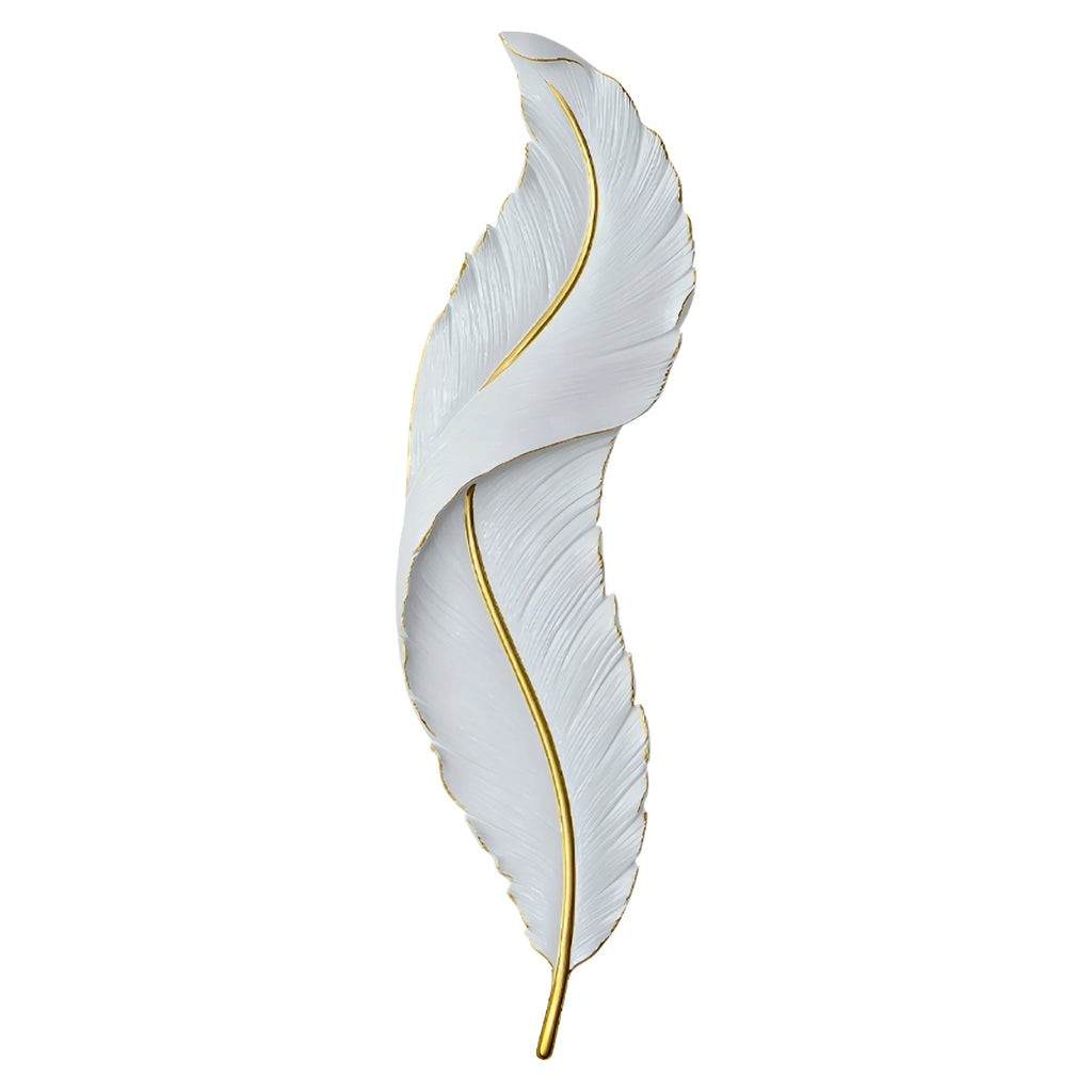 Feather Wall Lamp | Integrated LED, Gold & White Finishes for Modern Bedrooms and Living Spaces