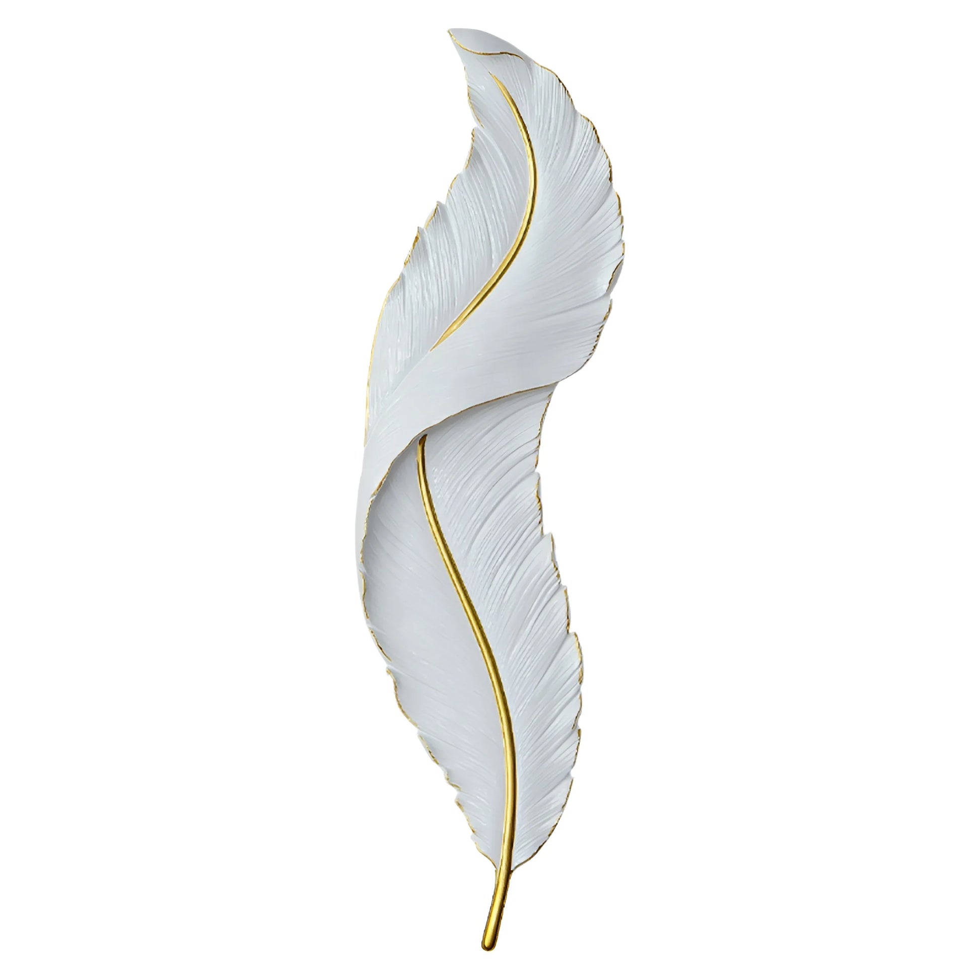 Feather Wall Lamp | Integrated LED, Gold & White Finishes for Modern Bedrooms and Living Spaces