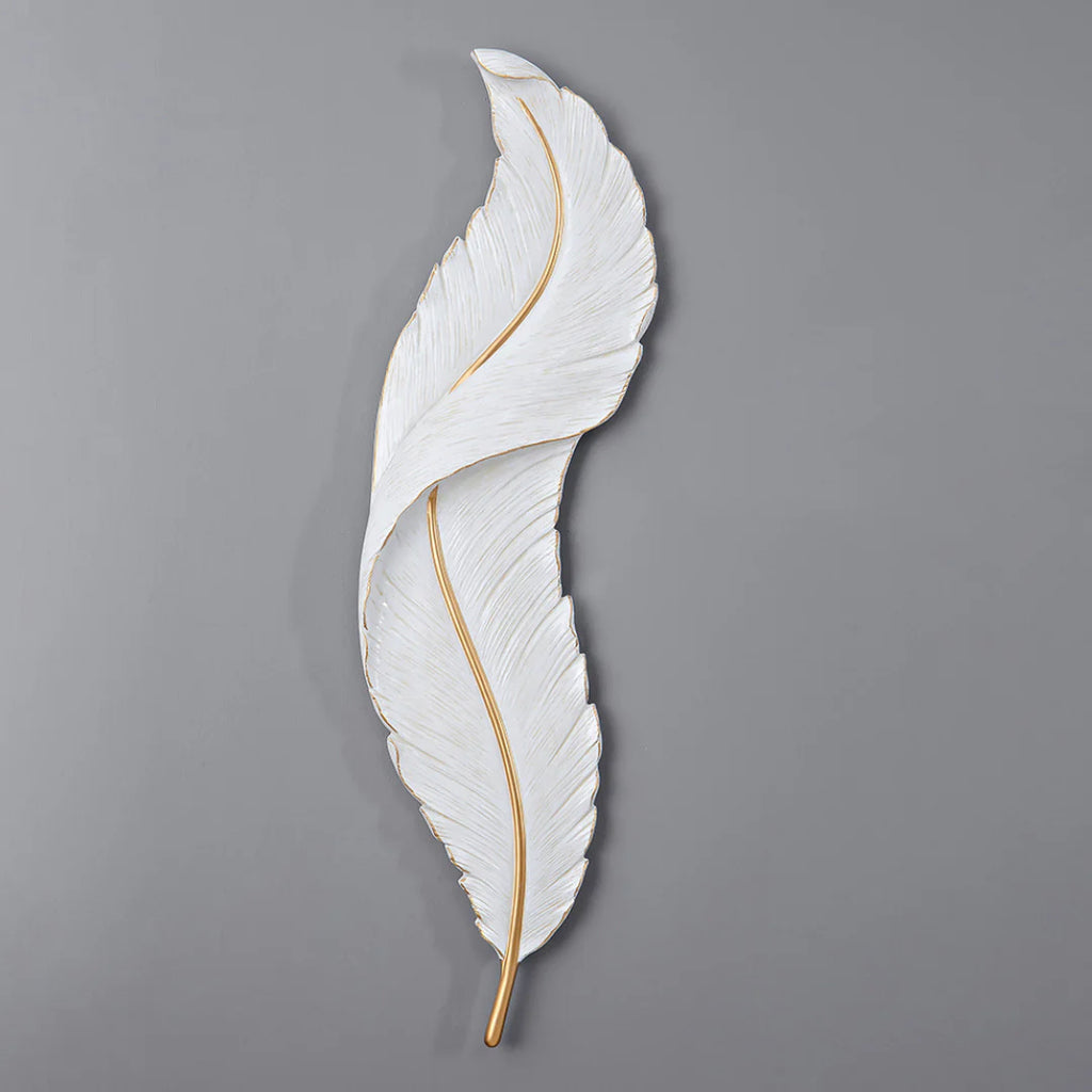 Feather Wall Lamp | Integrated LED, Gold & White Finishes for Modern Bedrooms and Living Spaces