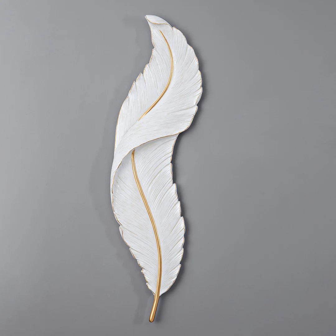 Feather Wall Lamp | Integrated LED, Gold & White Finishes for Modern Bedrooms and Living Spaces