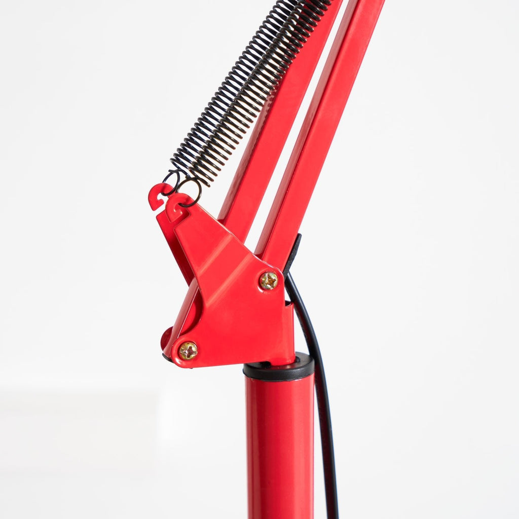 LED Floor Lamp | Adjustable Multi-Jointed Arm, Bright Blue Base & Yellow Shade for Home Office or Reading