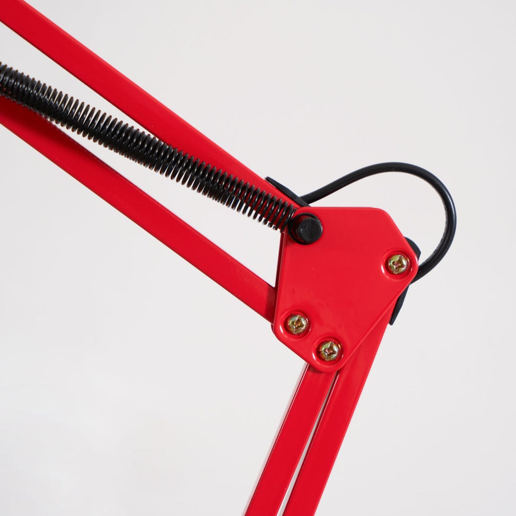 LED Floor Lamp | Adjustable Multi-Jointed Arm, Bright Blue Base & Yellow Shade for Home Office or Reading