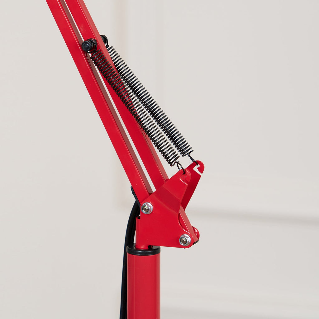 LED Floor Lamp | Adjustable Multi-Jointed Arm, Bright Blue Base & Yellow Shade for Home Office or Reading