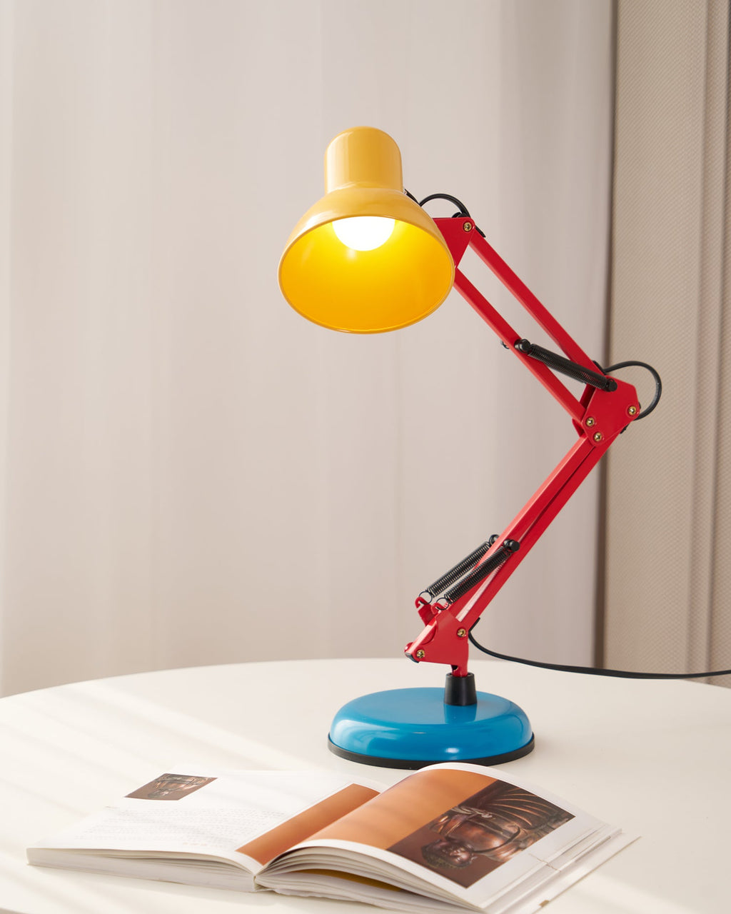LED Table Lamp with Adjustable Arm and Shade - Modern Lighting for Home Office & Living Room Use