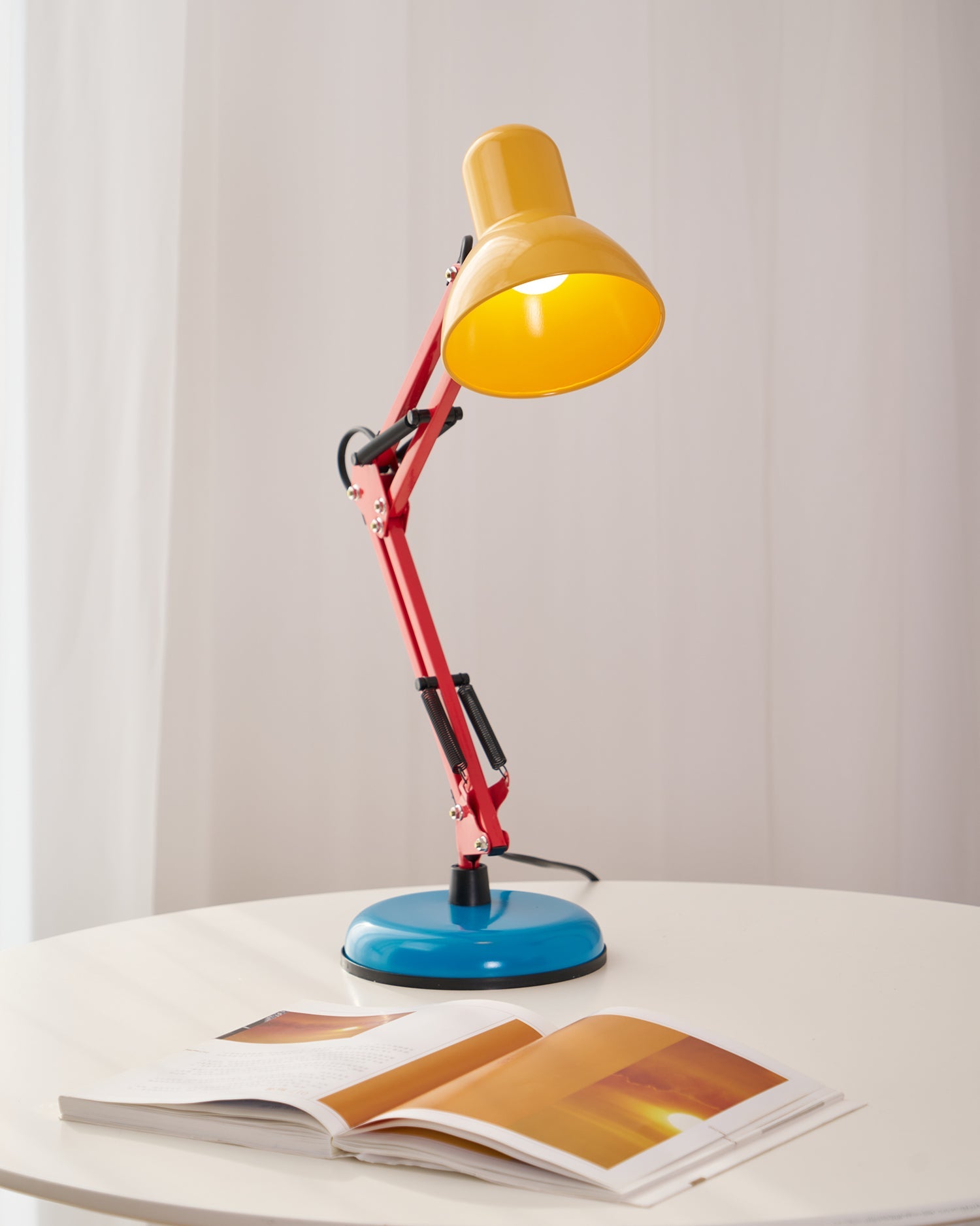 LED Table Lamp with Adjustable Arm and Shade - Modern Lighting for Home Office & Living Room Use