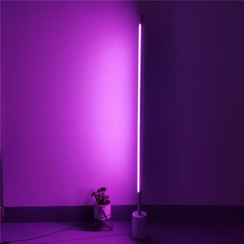 LED Corner Floor Lamp with Adjustable Brightness and Modern Design for Living Room & Bedroom Lighting