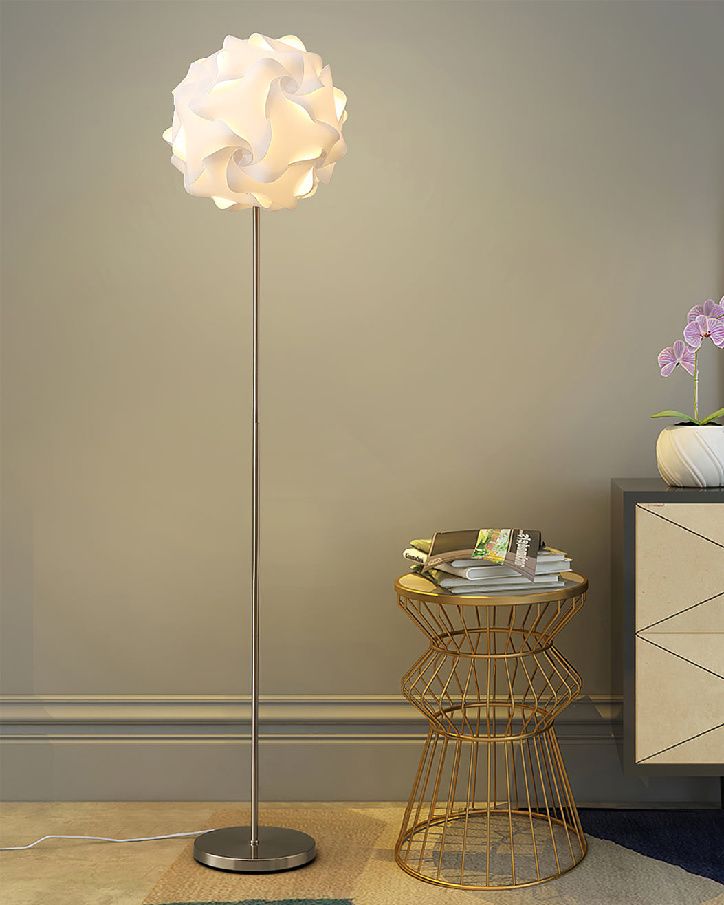 LED Flower Floor Lamp with Adjustable Height and Colorful Petals for Living Room & Bedroom Decor