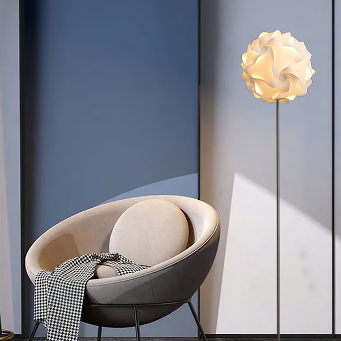 LED Flower Floor Lamp with Adjustable Height and Colorful Petals for Living Room & Bedroom Decor