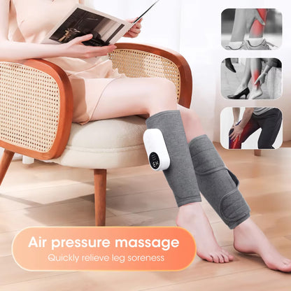 Heated Leg Massager | Compression Therapy for Relaxation, Recovery & Pain Relief | Adjustable Heat