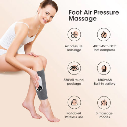 Heated Leg Massager | Compression Therapy for Relaxation, Recovery & Pain Relief | Adjustable Heat