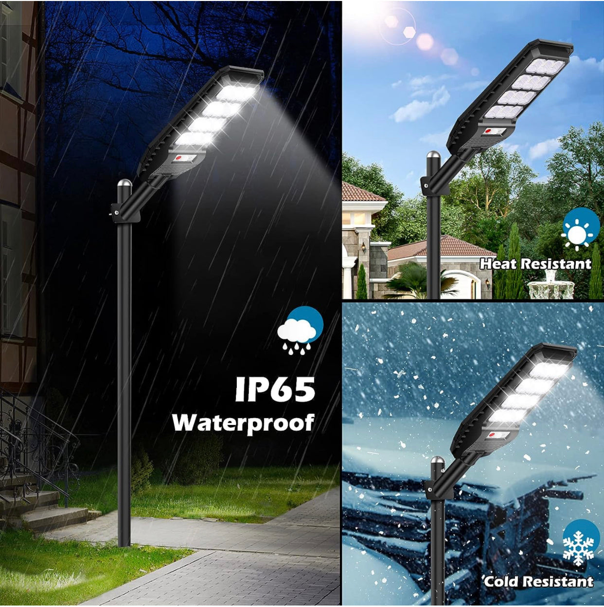 Solar Street Lights Outdoor 2-Pack, 6000LM Waterproof Motion Sensor with Remote Control, Dusk to Dawn, 6500K for Pathway & Garden Lighting