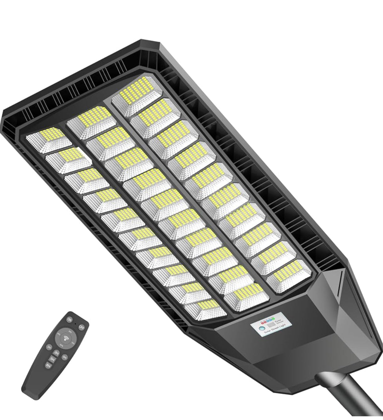 3000W Solar Street Light with 180000 Lumens, Dusk to Dawn Motion Sensor Outdoor Lighting for Pathways & Security