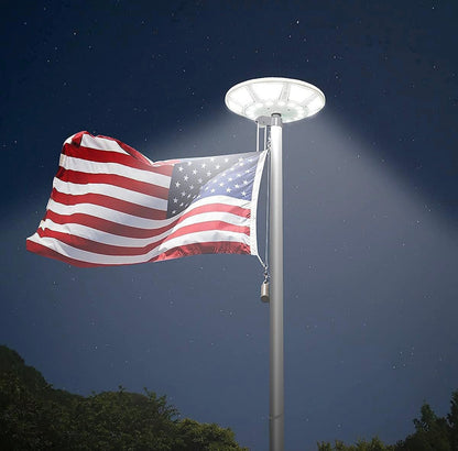 Solar Flag Pole Light with 266 LEDs, 4200 Lumens Brightness, Dusk to Dawn Outdoor Lighting for Flagpoles and Gardens