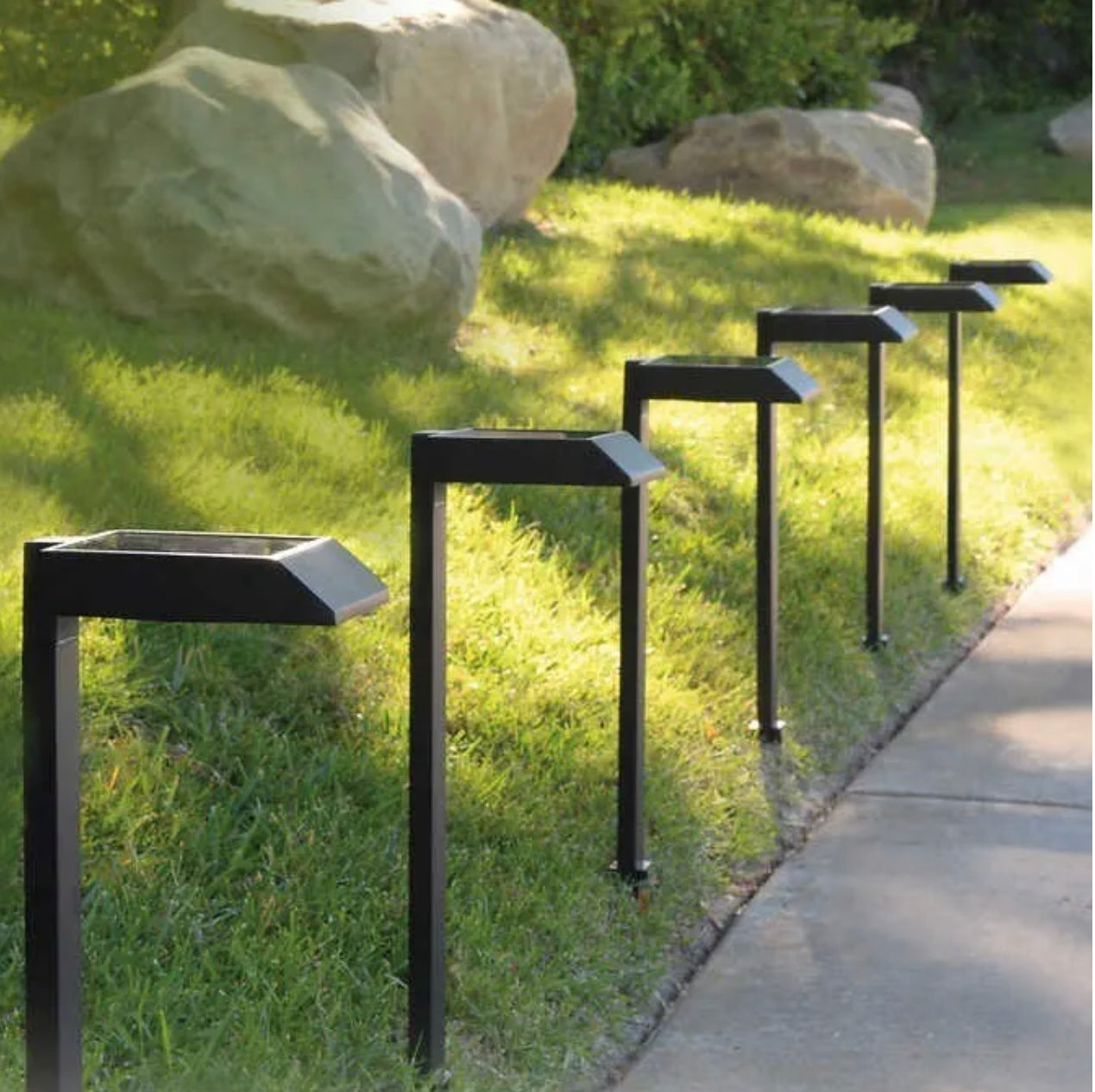 Solar LED Pathway Lights 30 Lumen Oil-Rubbed Bronze, 6-Pack for Outdoor Garden & Landscape Lighting