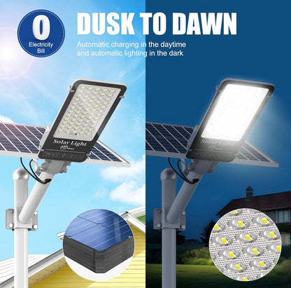 1600W Commercial Solar Street Light - Waterproof 160000LM Dusk to Dawn LED Fixture for Outdoor Lighting Solutions