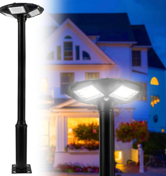 1500W Commercial Solar Flag Pole Light with 98-Inch Waterproof Post and Remote Control for Outdoor Use