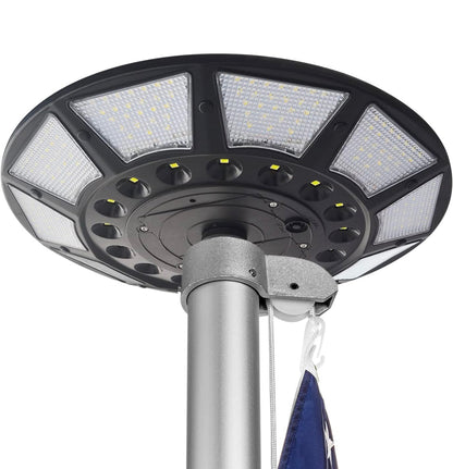 Solar Flag Pole Light with 266 LEDs, 4200 Lumens Brightness, Dusk to Dawn Outdoor Lighting for Flagpoles and Gardens