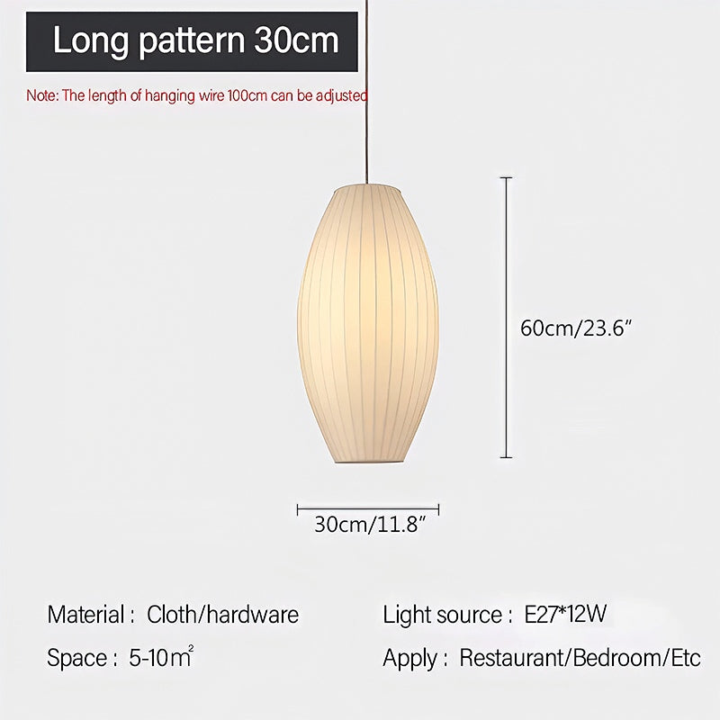 Vintage LED Silk Lantern Pendant Light | Adjustable Height, Sloped Ceiling Friendly & Ideal for Living Rooms and Dining Areas