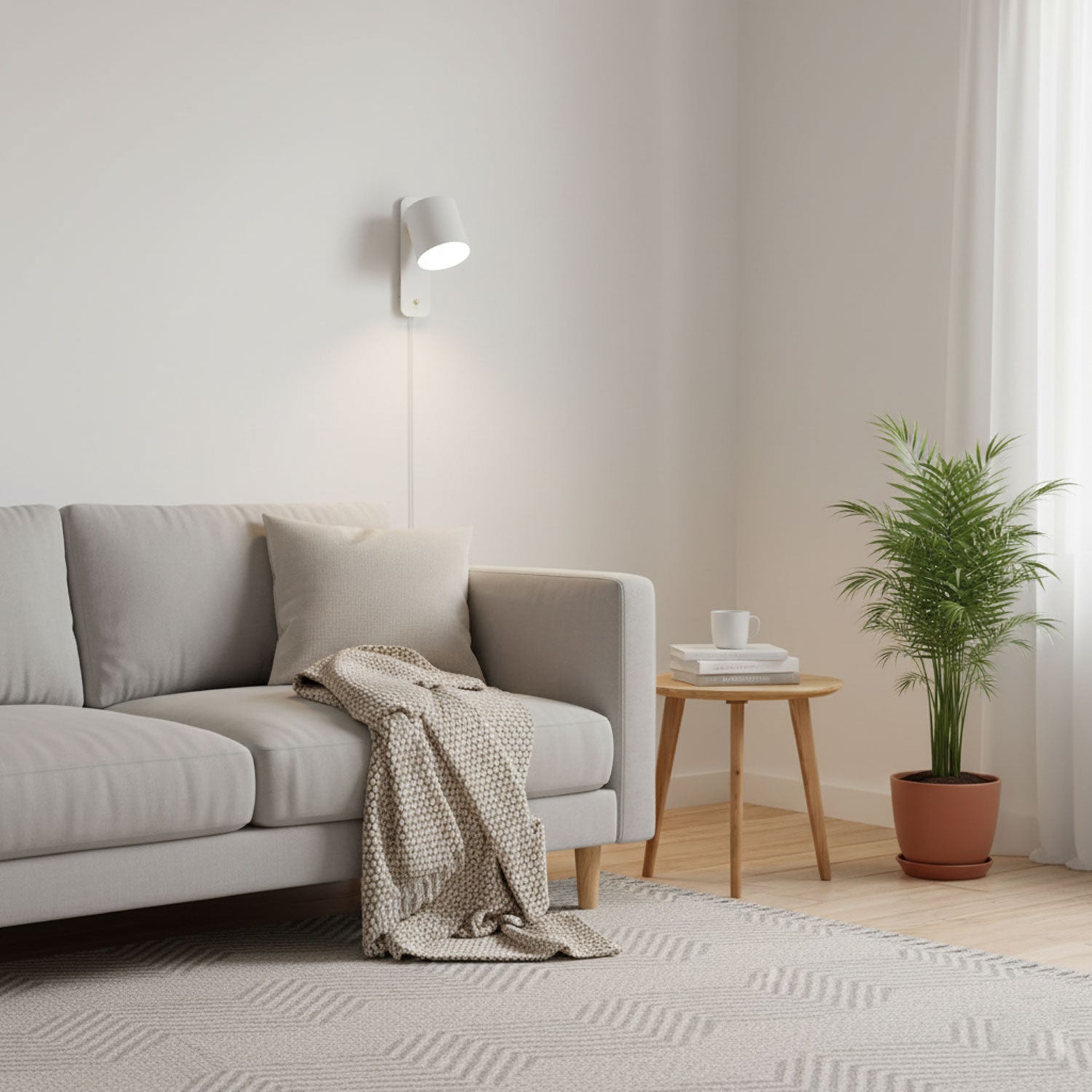 Rotatable Cylinder Plug-in Wall Lamp | 350-Degree Adjustable, Minimalist Design for Modern Indoor Spaces