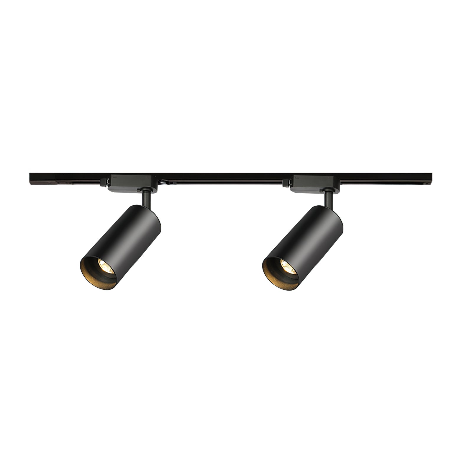 Gilded Rail Track Light | Sleek Gunmetal Black with Golden Cylindrical Heads for Indoor Modern & Industrial Decor