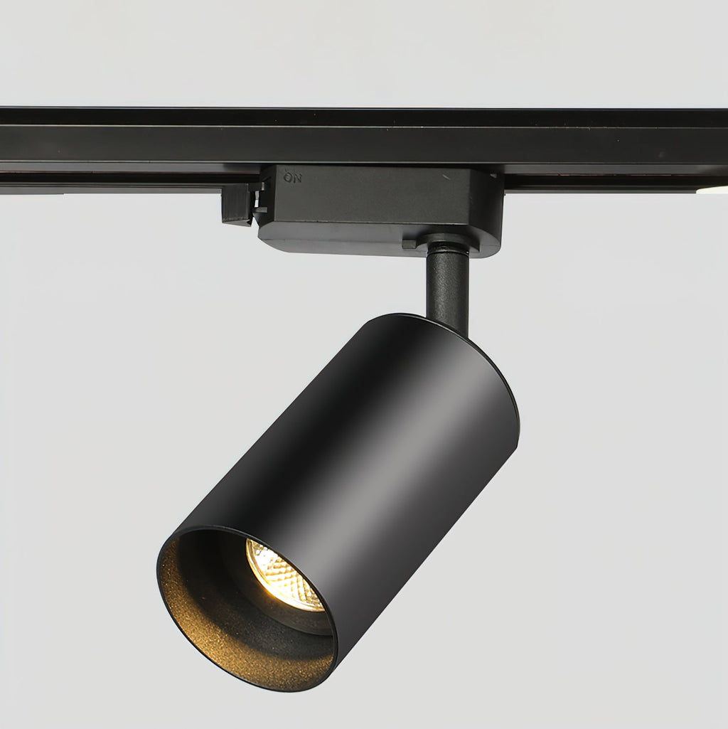 Gilded Rail Track Light | Sleek Gunmetal Black with Golden Cylindrical Heads for Indoor Modern & Industrial Decor