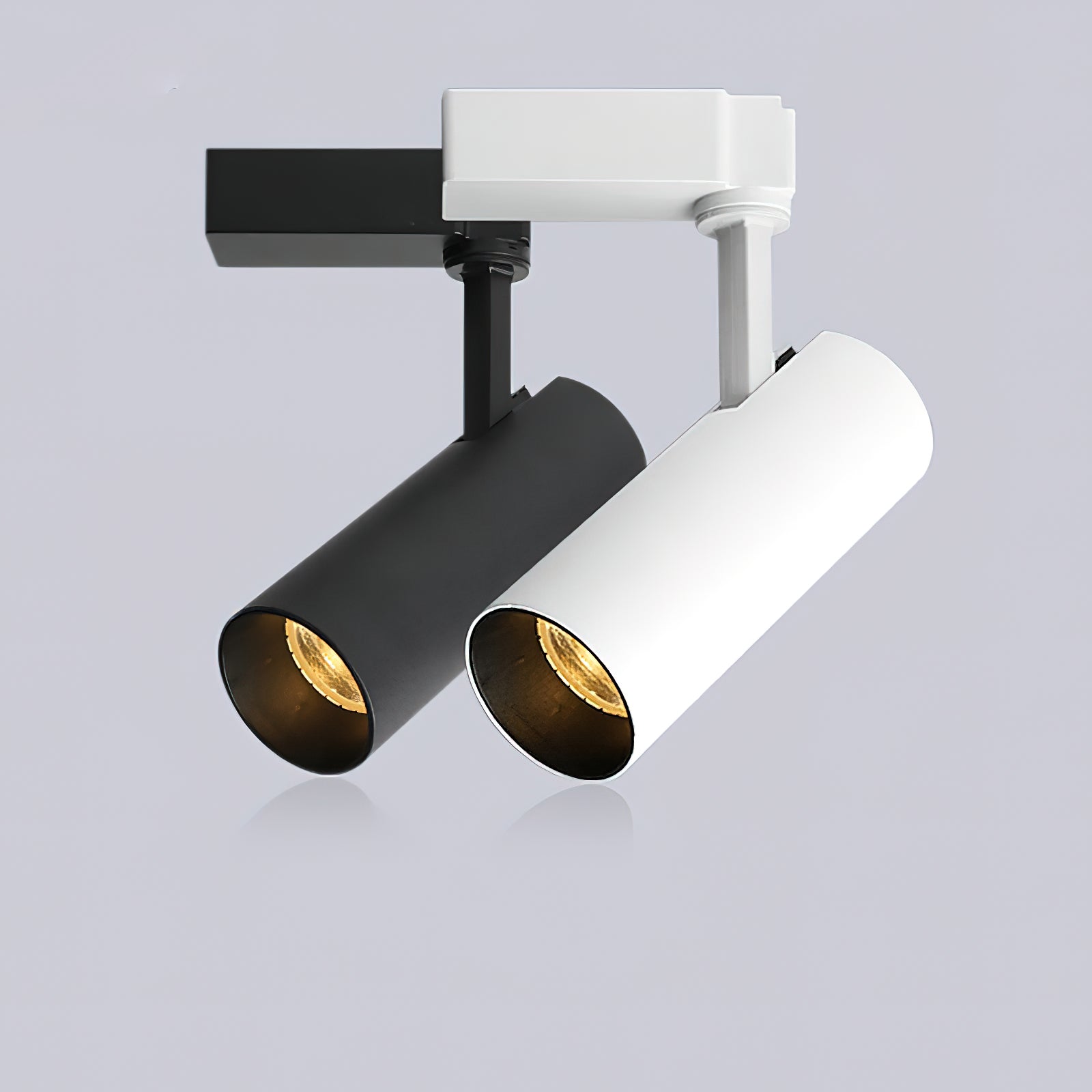 Gilded Rail Track Light | Sleek Gunmetal Black with Golden Cylindrical Heads for Indoor Modern & Industrial Decor