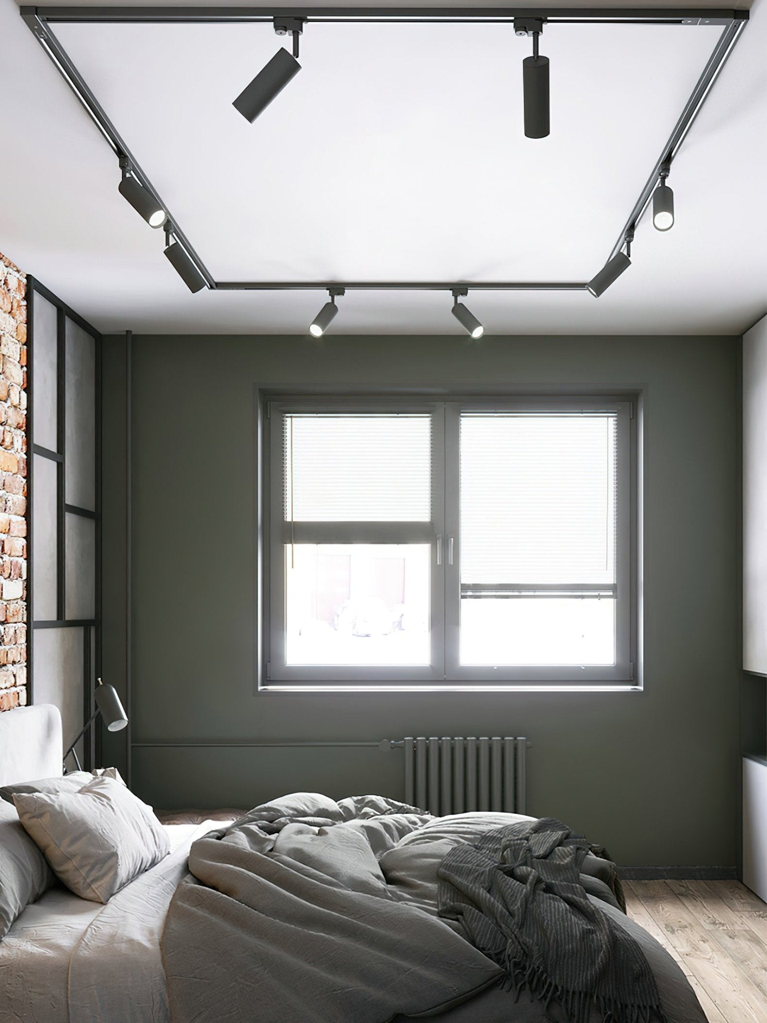 Gilded Rail Track Light | Sleek Gunmetal Black with Golden Cylindrical Heads for Indoor Modern & Industrial Decor