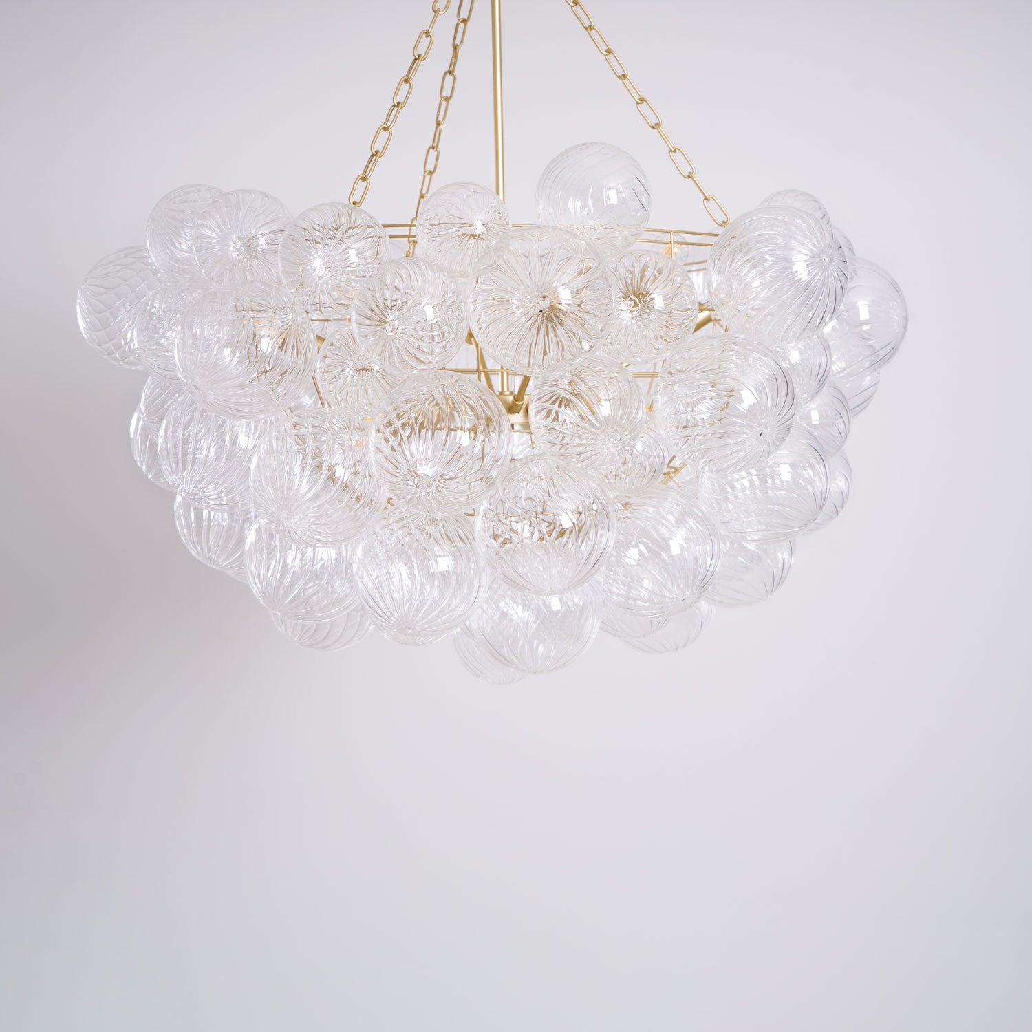 Glass Ball Bubbles Chandelier | Customizable Sizes, Gold Finish & Ideal for Living Room or Dining Area